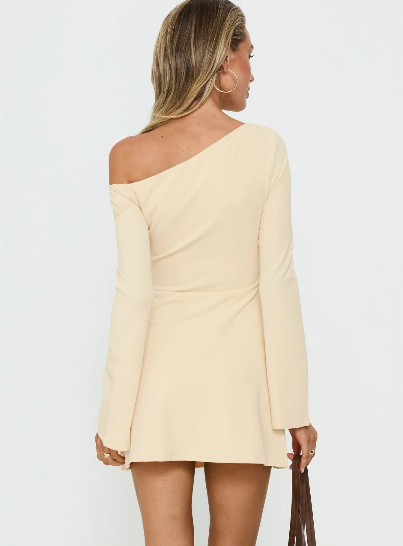 Adrietta Long Sleeve Off Shoulder Mini Dress Butter - Image 5