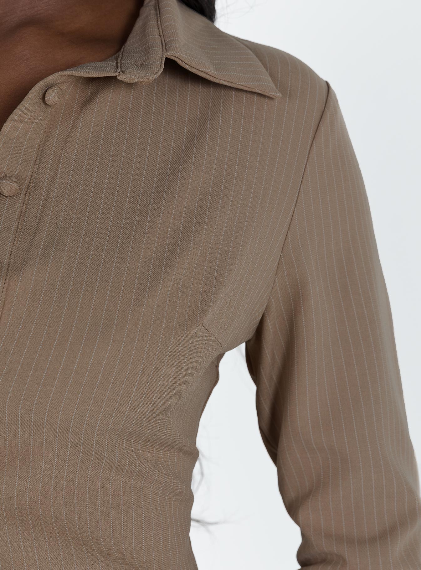 Anni Pinstripe Shirt Beige - Image 6