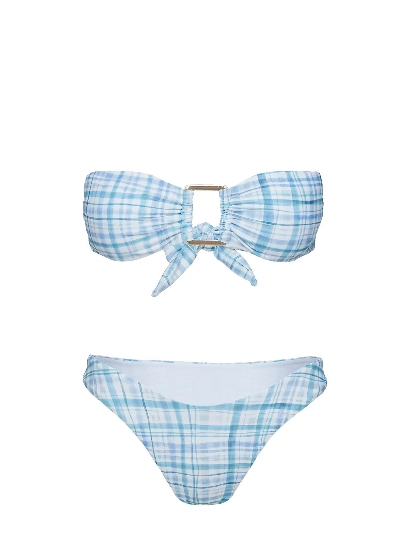 Calbira Cheeky Bikini Bottoms Blue Check - Image 5