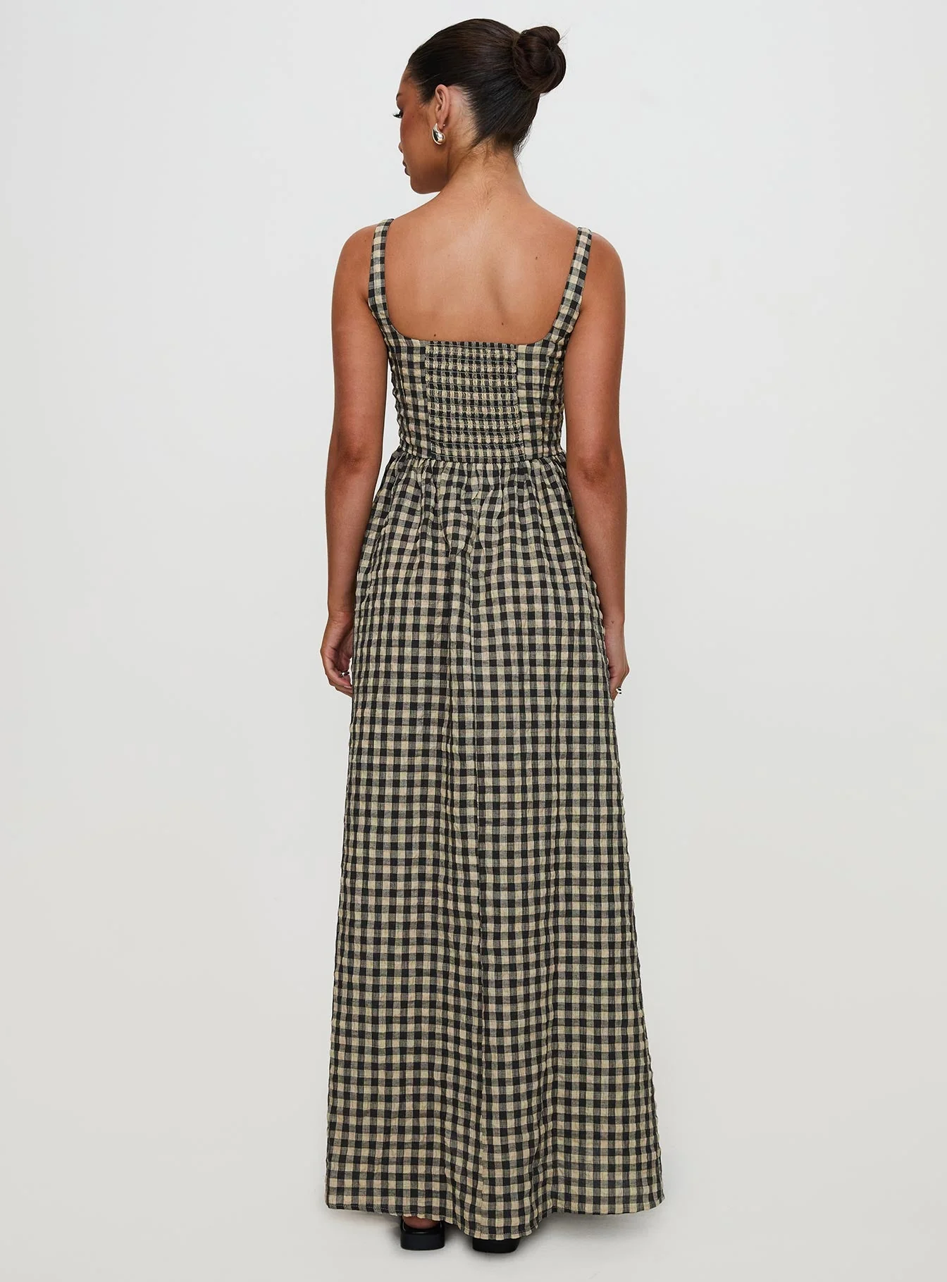 Cartmel Check Maxi Dress Black / Cream - Image 4