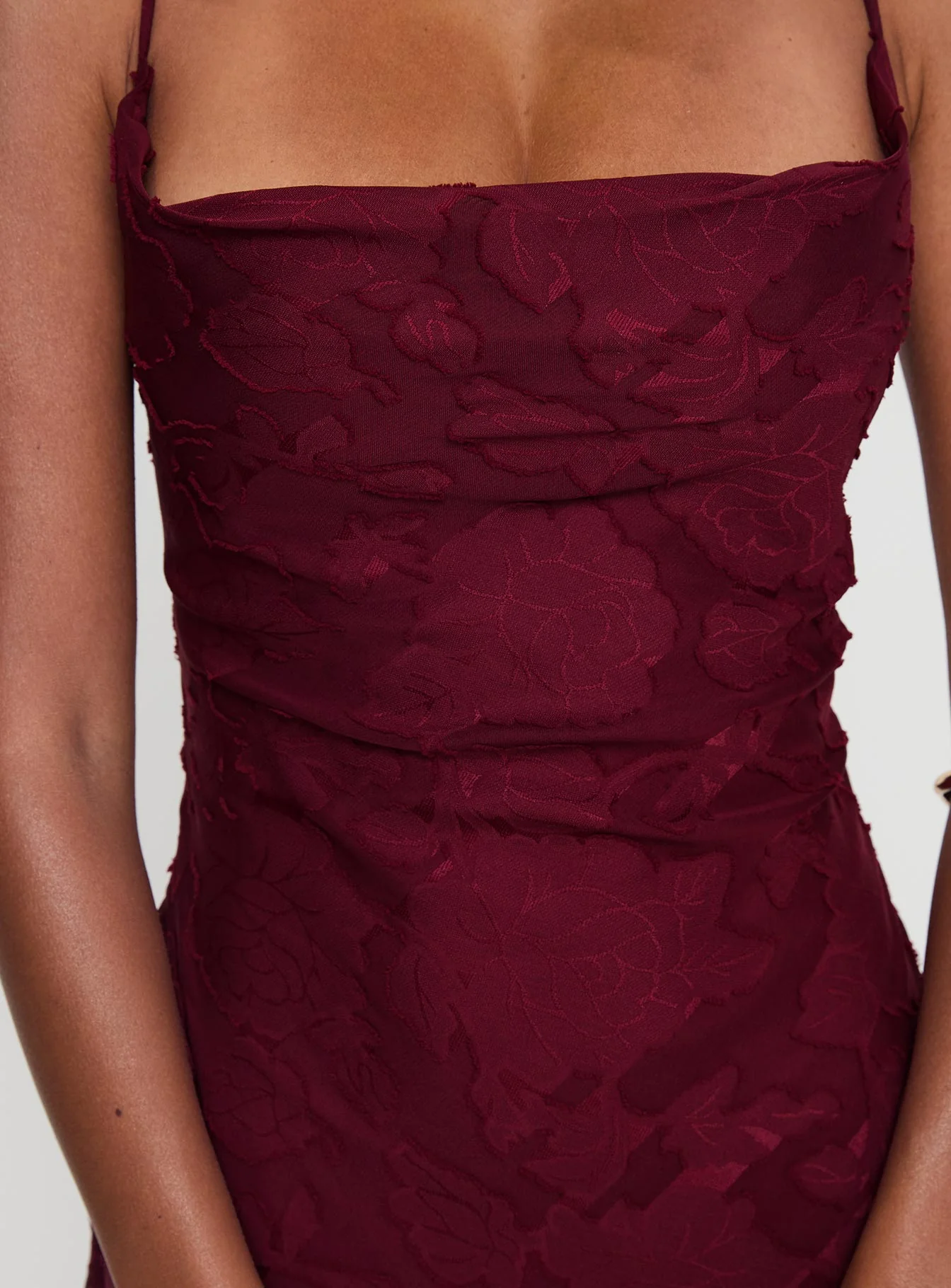 Celena Maxi Dress Burgundy Burnout - Image 6