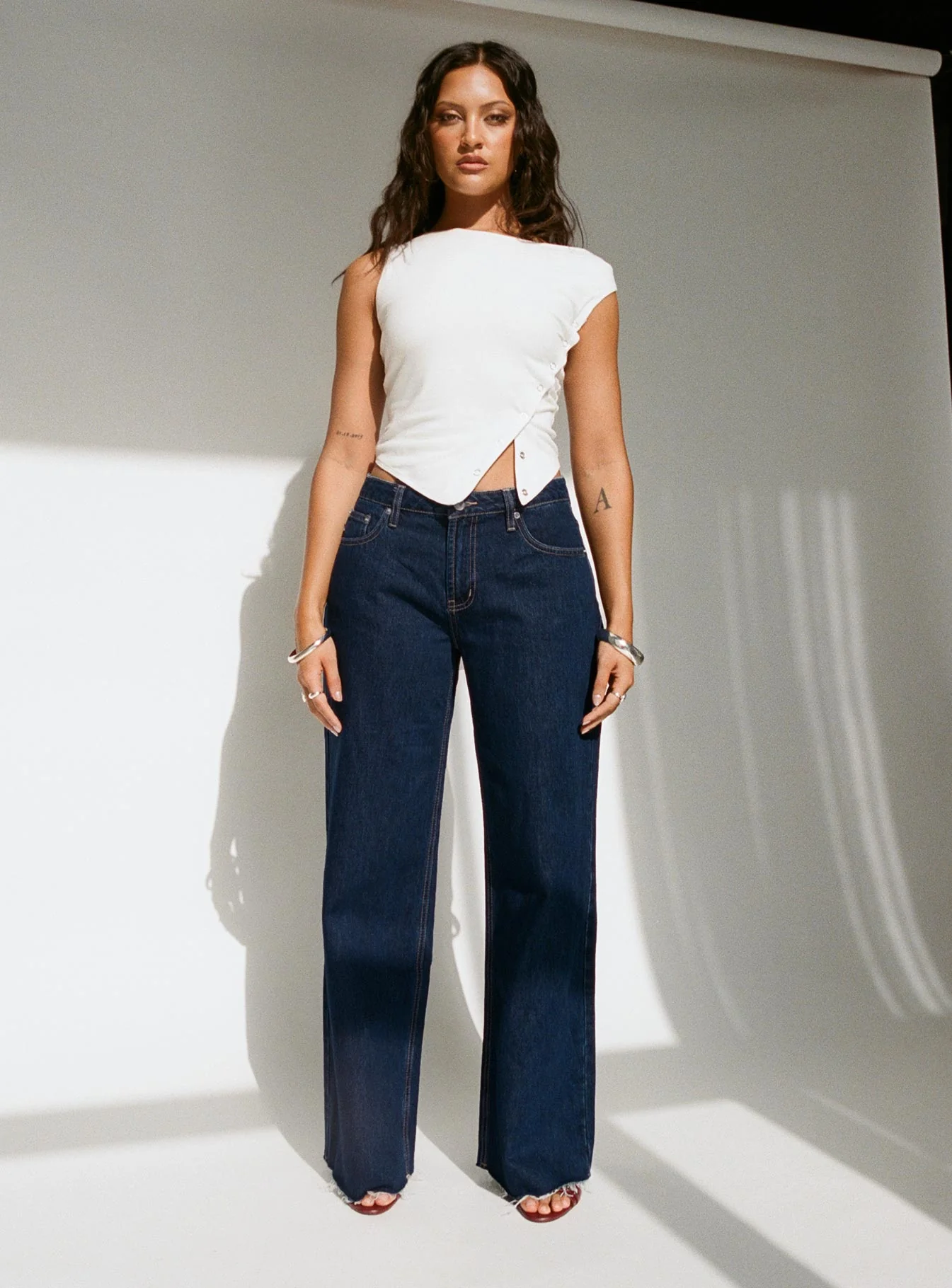Darla Low Rise Straight Leg Jean Dark Blue Wash - Image 8