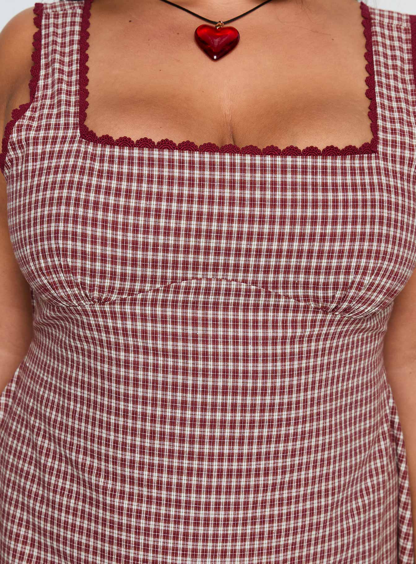 Dasha Mini Dress Red Check Curve - Image 6