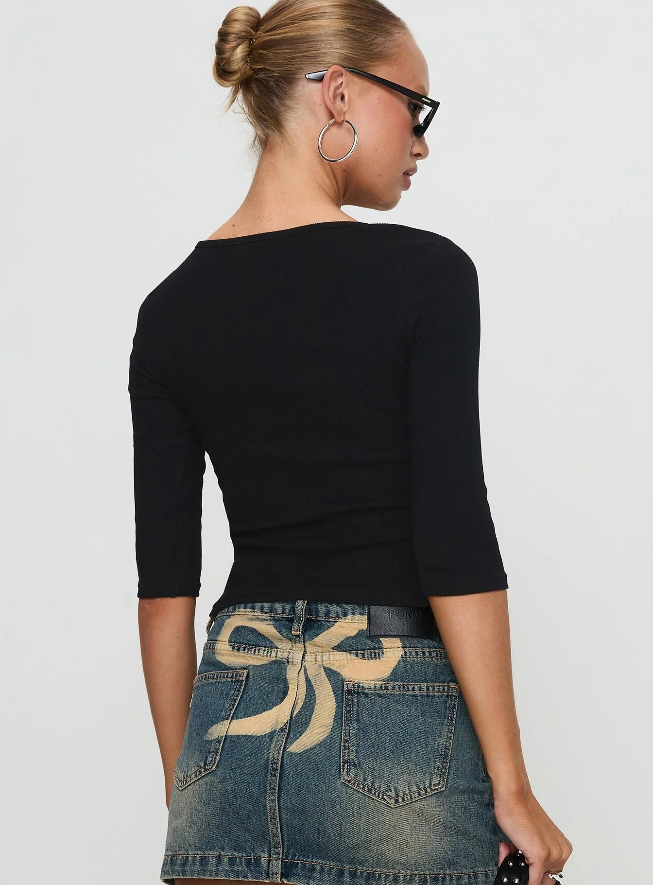 Elaia 3/4 Sleeve Top Black - Image 5