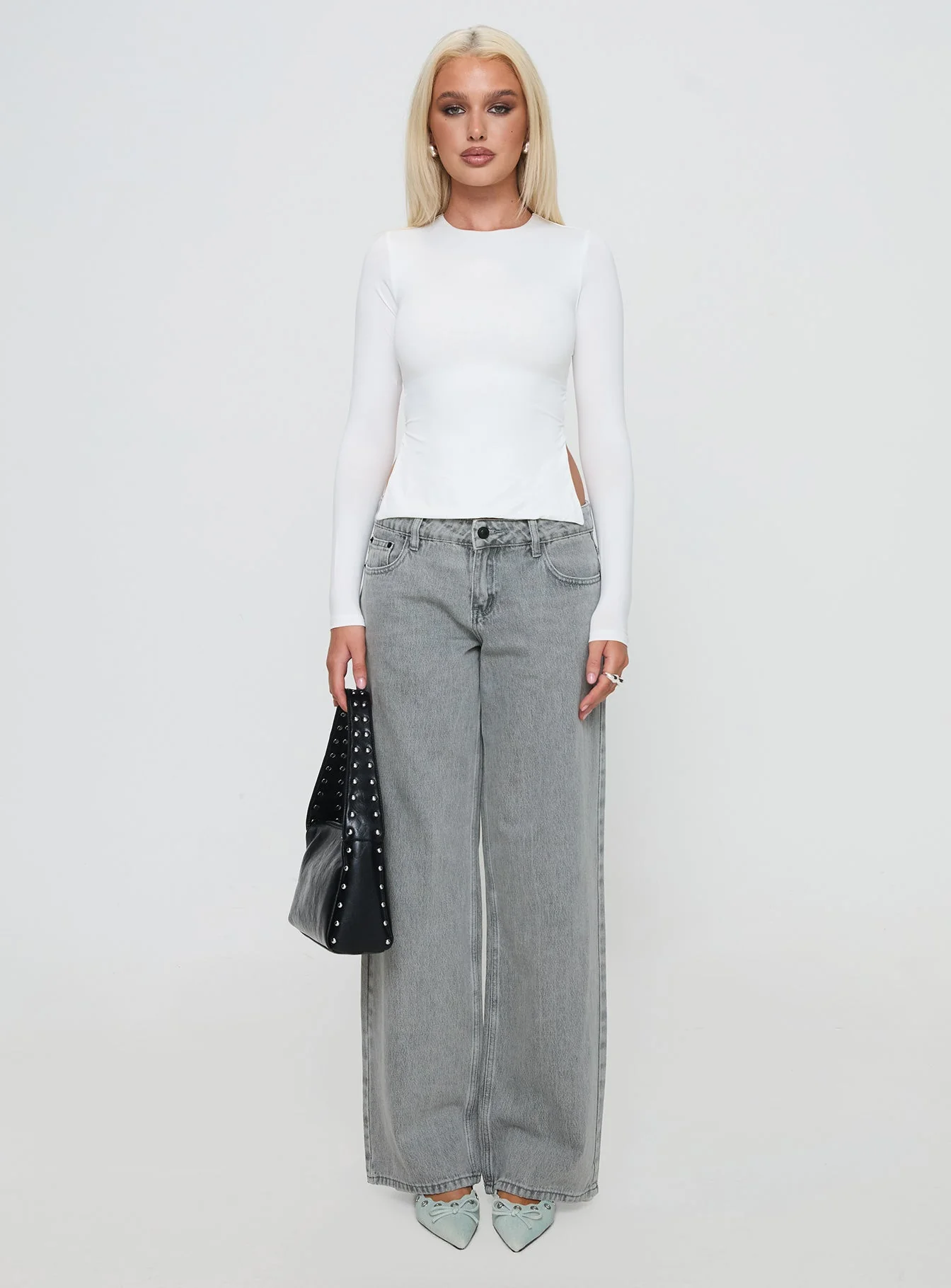 Ellanor Low Rise Straight Leg Jean Washed Grey - Image 7