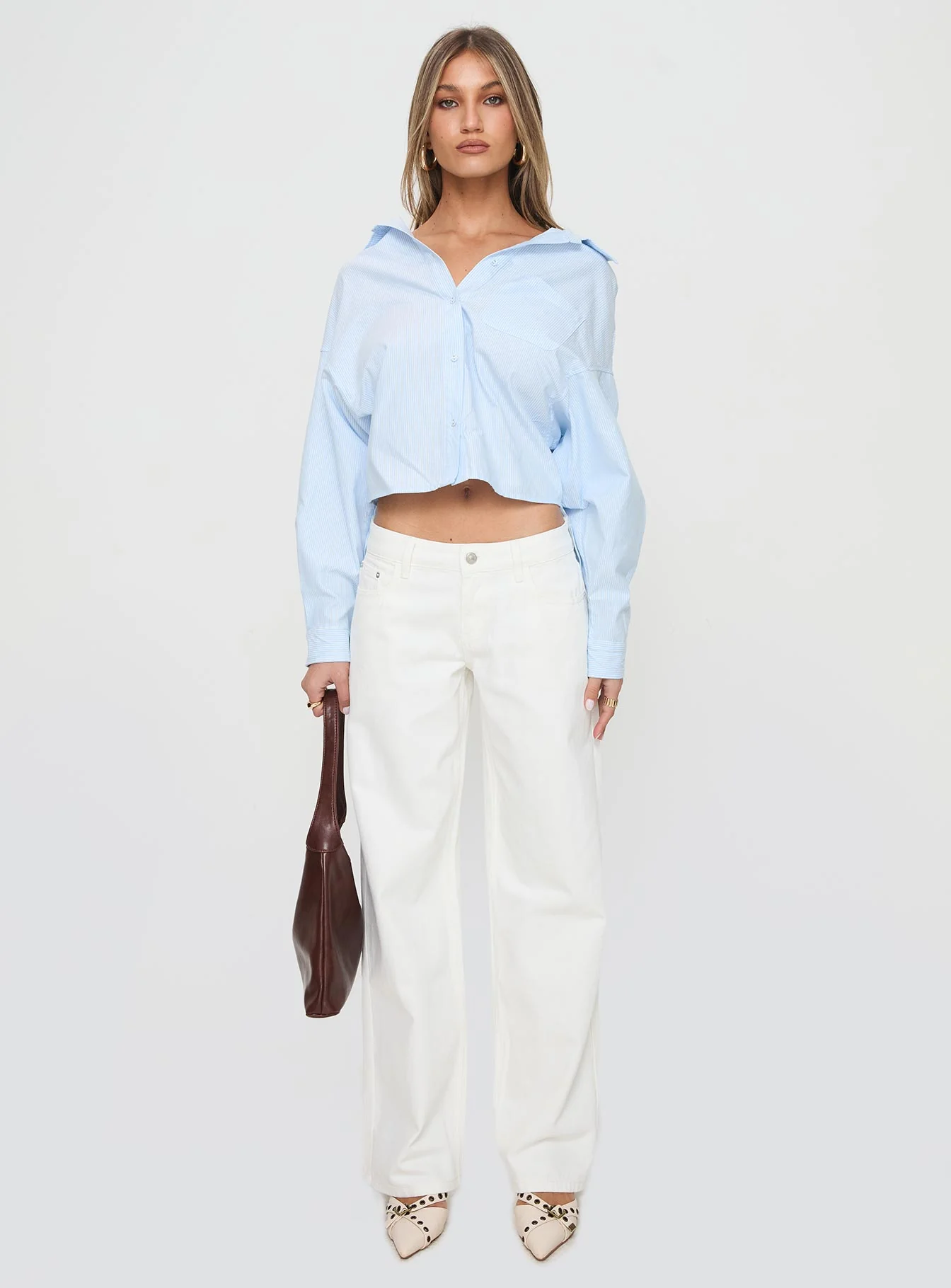 Ellanor Low Rise Straight Leg Jeans White - Image 7
