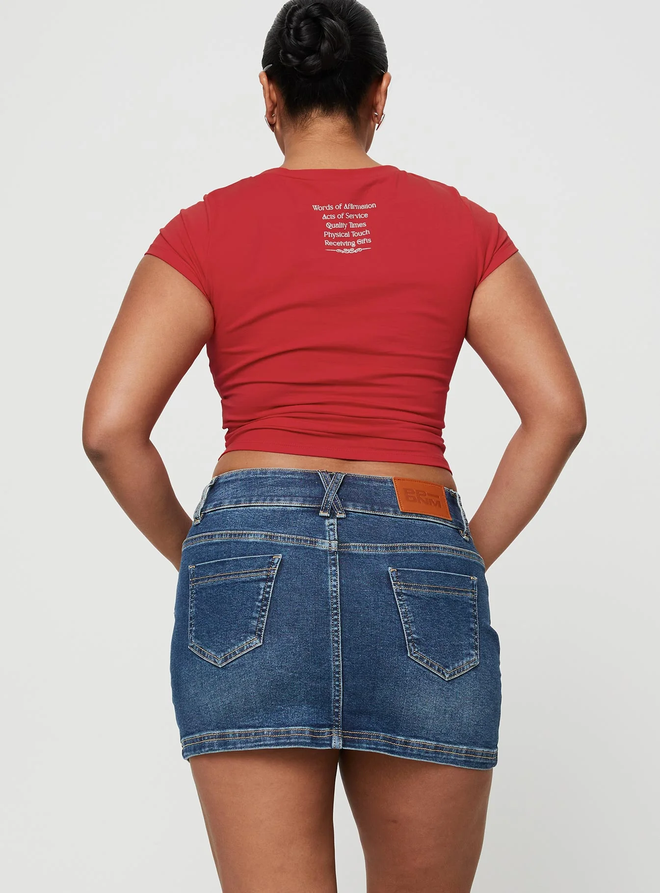Faya Low Rise Denim Mini Skirt Dark Blue - Image 11