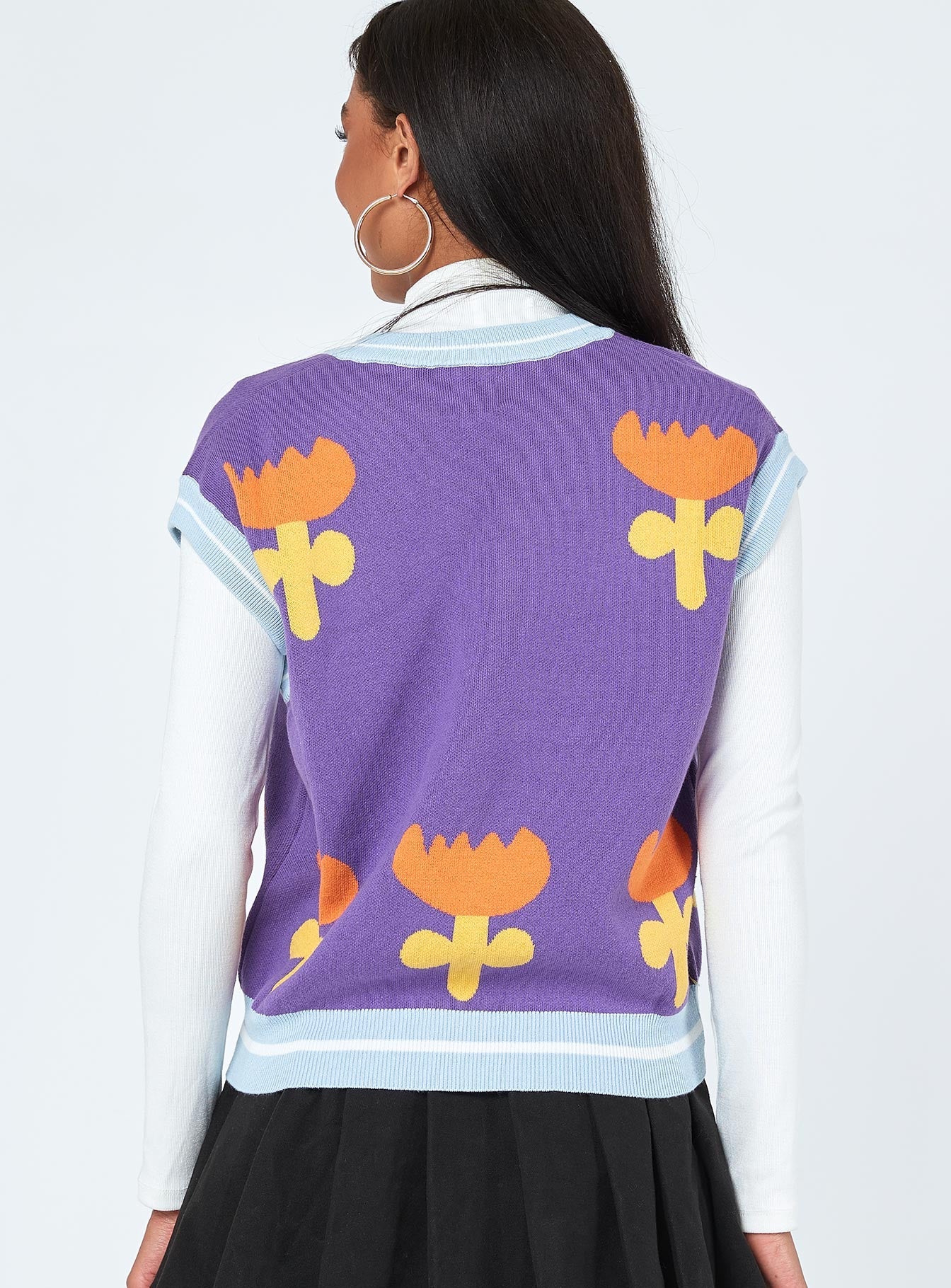 Flourishing Sweater Vest Purple - Image 4
