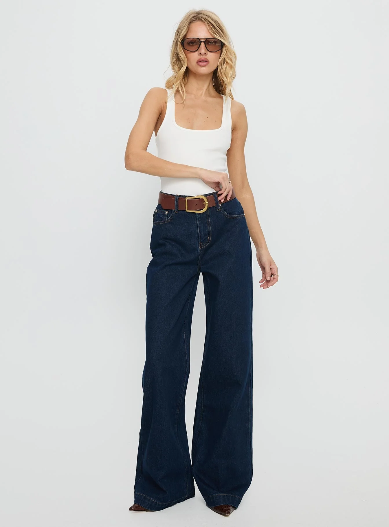 Goldie High Rise Wide Leg Jeans Indigo - Image 3