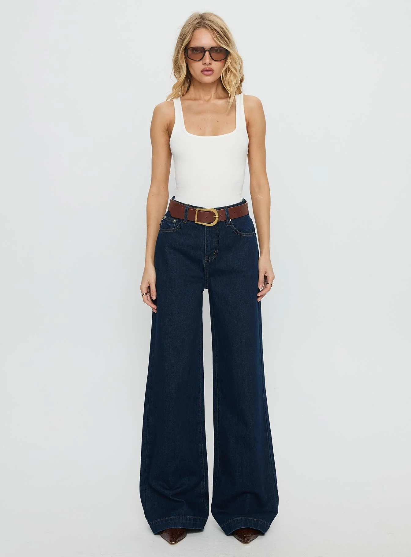 Goldie High Rise Wide Leg Jeans Indigo - Image 7