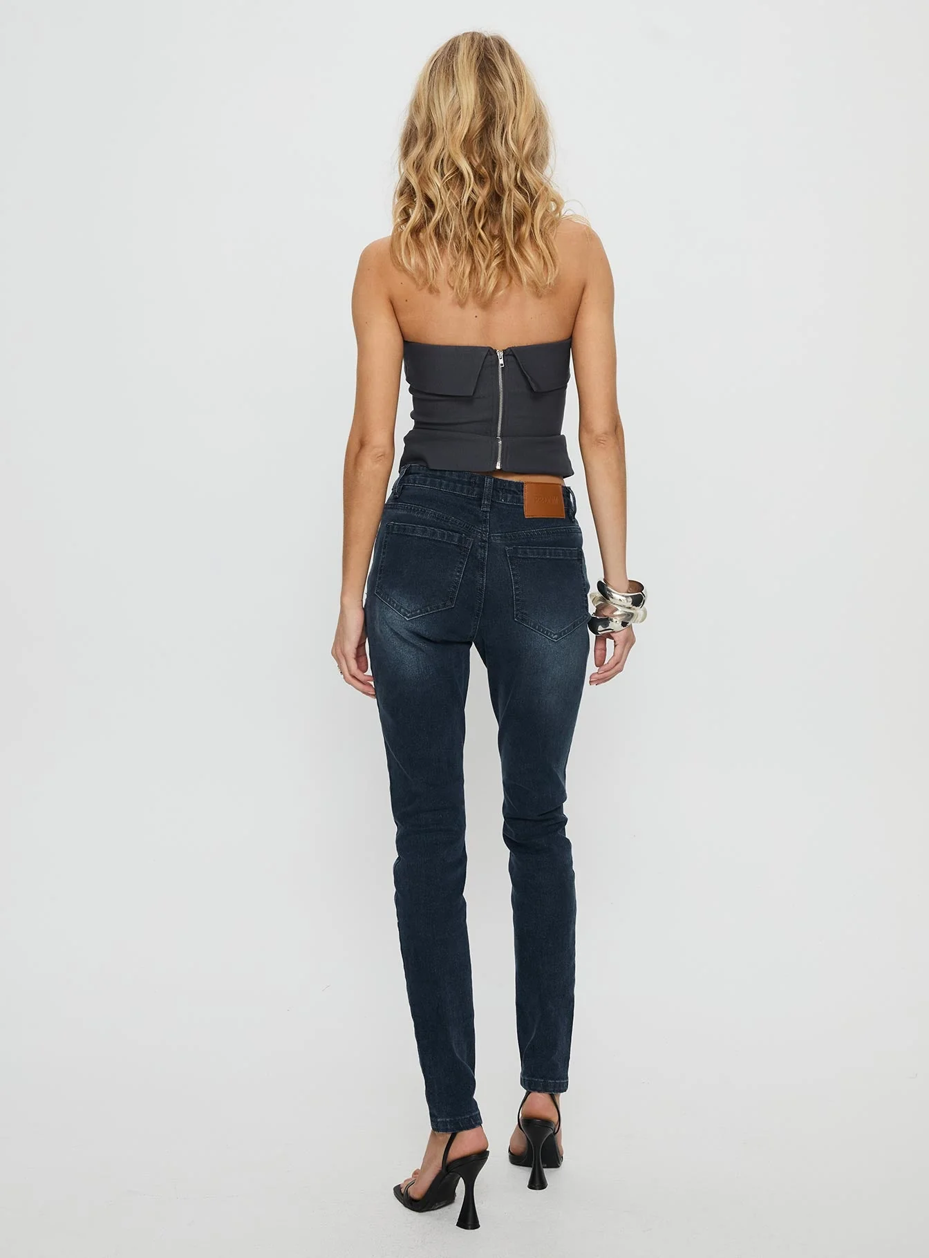 Illyssa Mid Rise Skinny Jeans Washed Charcoal - Image 5