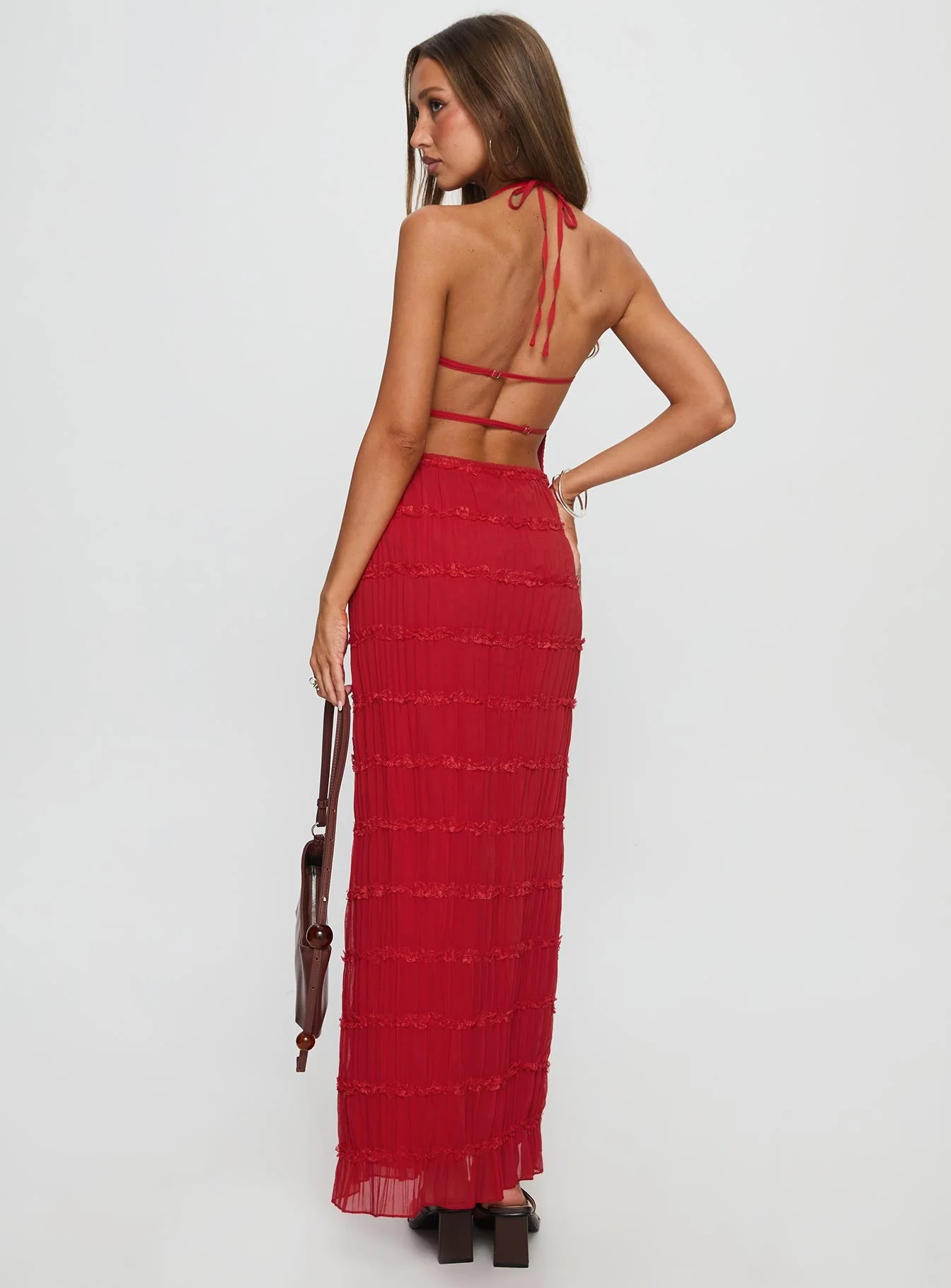 Klarissa Halter Maxi Dress Red - Image 5