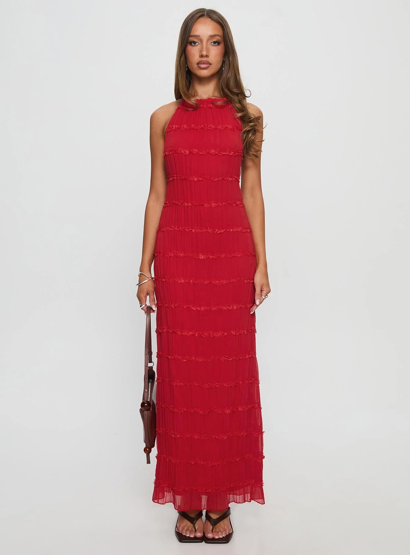 Klarissa Halter Maxi Dress Red - Image 7