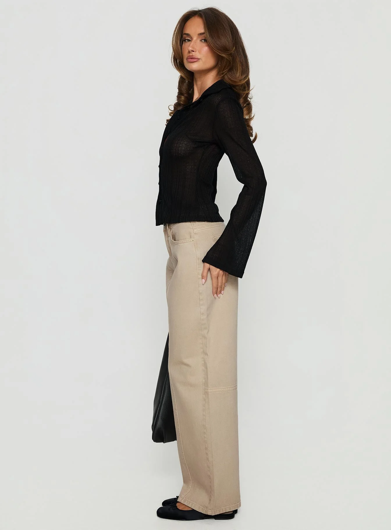 Lando Low Rise Straight Leg Jeans Tan - Image 3