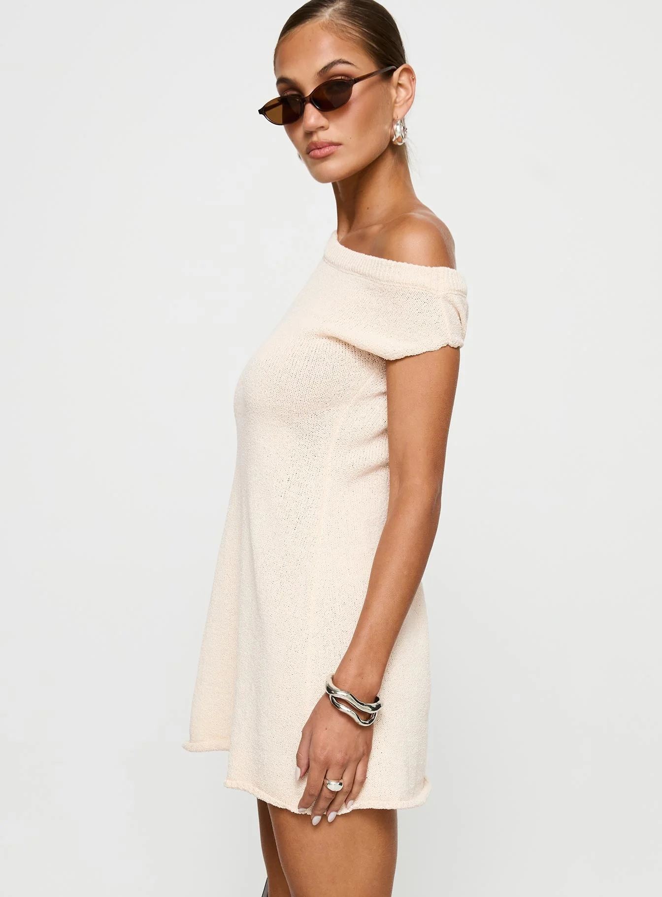 Liberation Off The Shoulder Mini Dress White - Image 4
