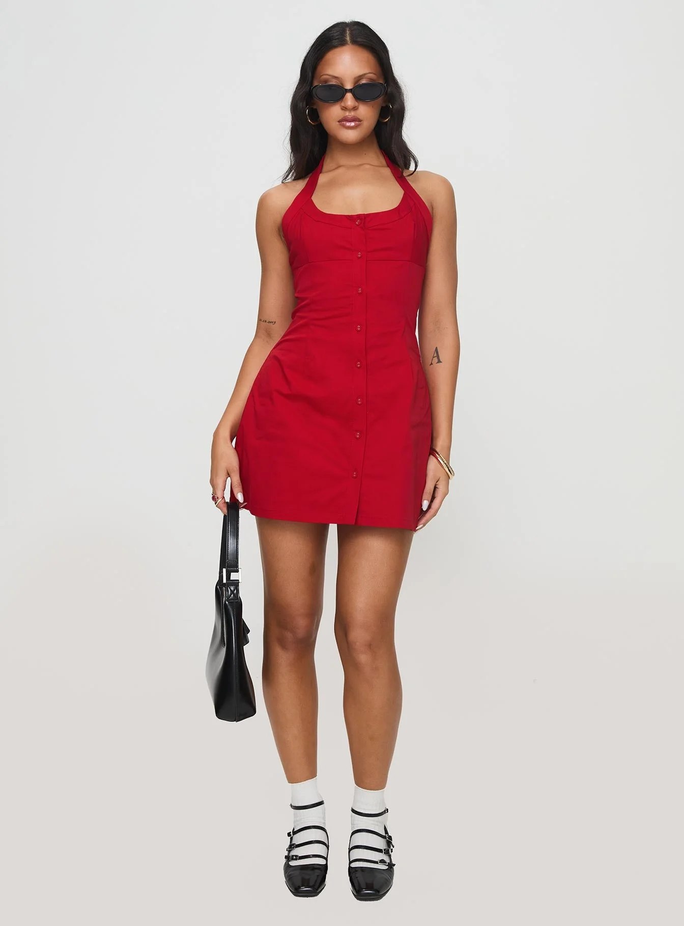 Mallorie Halter Mini Dress Red - Image 5