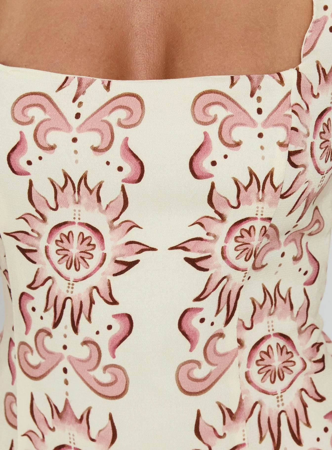 Maris Mini Dress Cream / Pink - Image 6