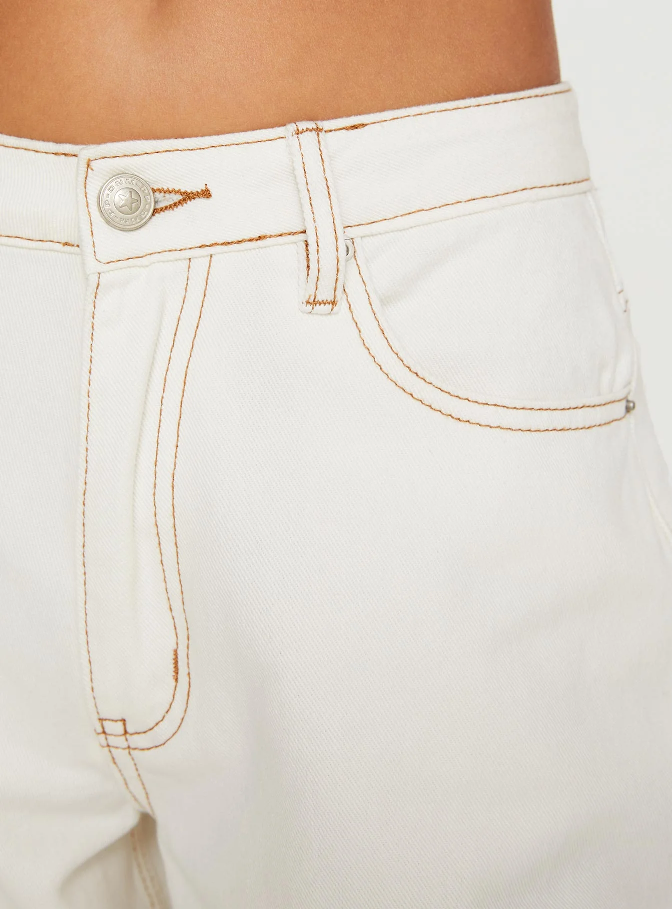 Naylor Mid Rise Wide Leg Jeans Cream Tall - Image 5