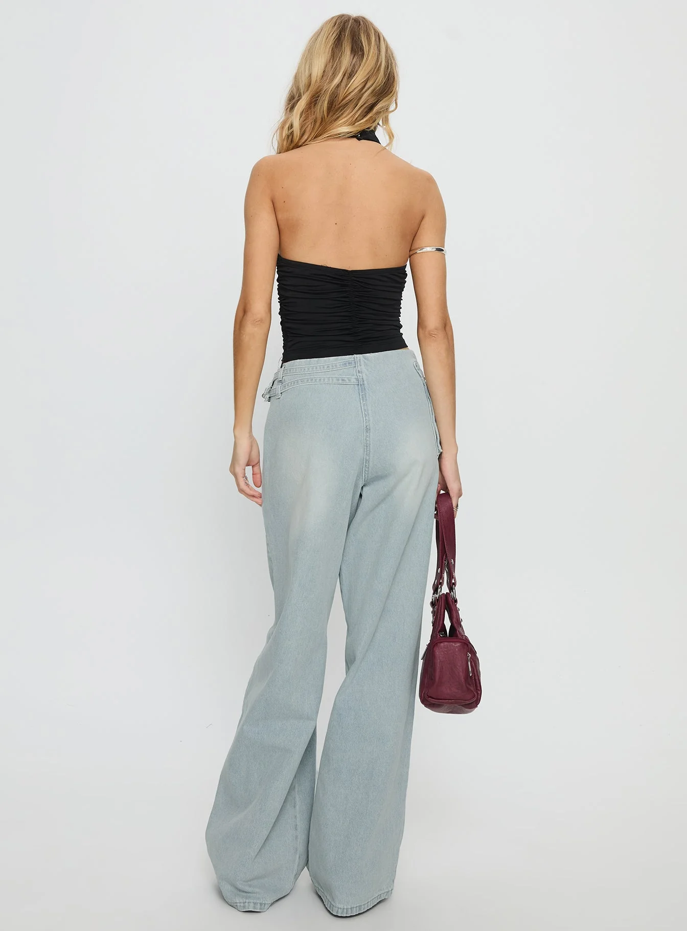 Paltrow Mid Rise Wide Leg Cargo Jeans Black - Image 14
