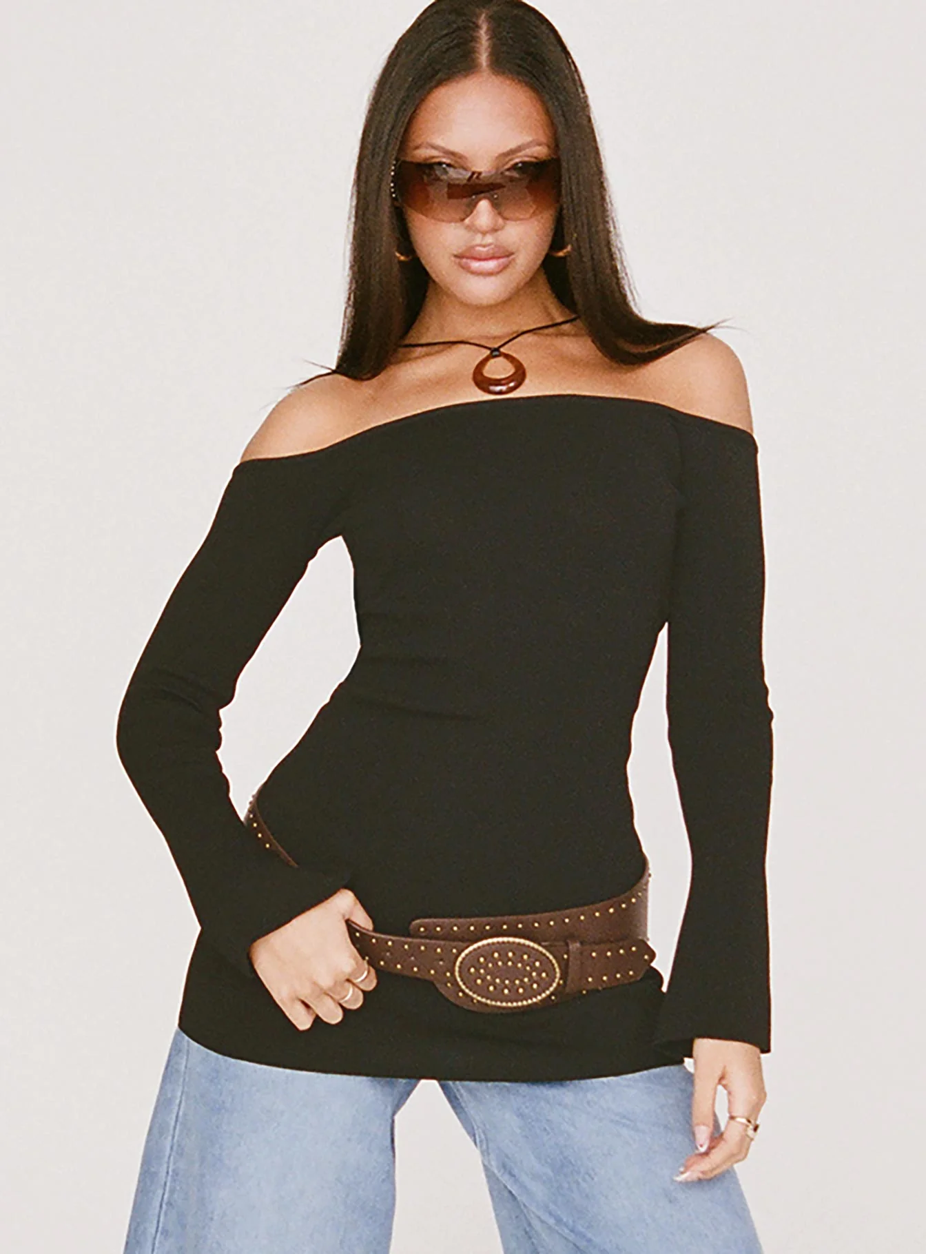 Parisa Long Sleeve Mini Dress Black - Image 9