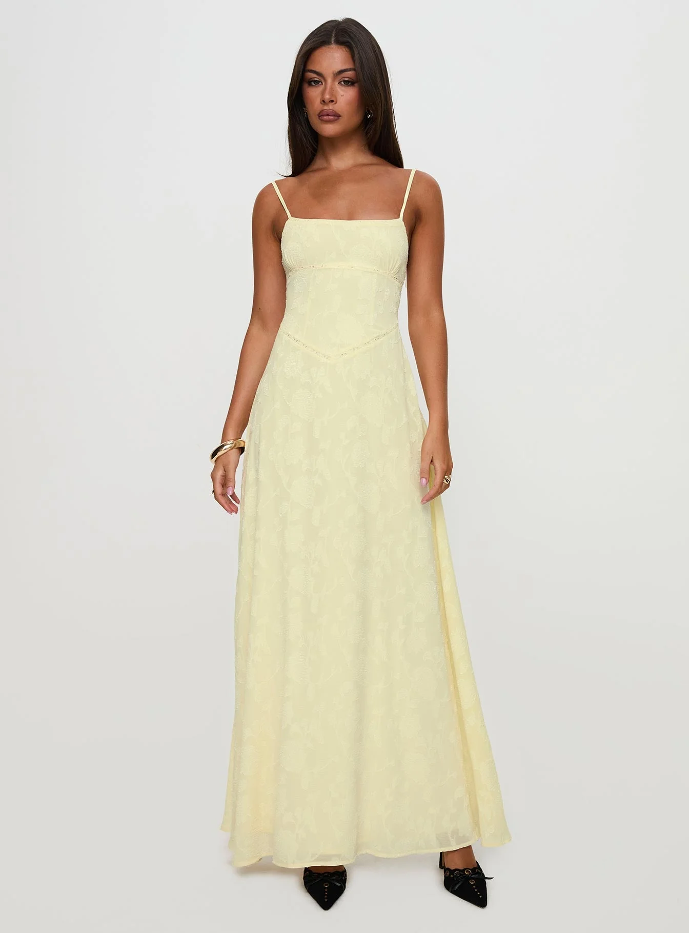 South Of France Maxi Dress Yellow - Image 9