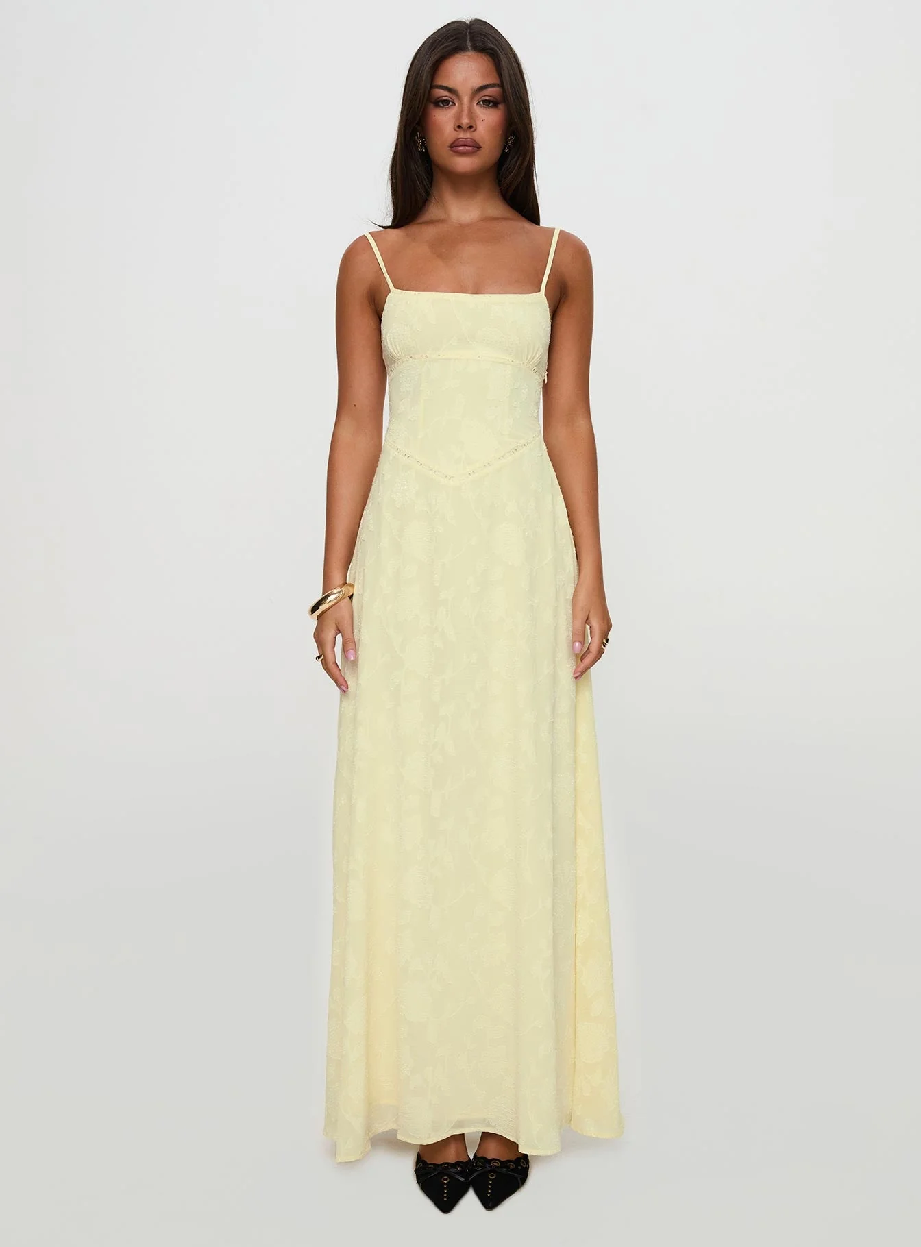 South Of France Maxi Dress Yellow Petite - Image 13