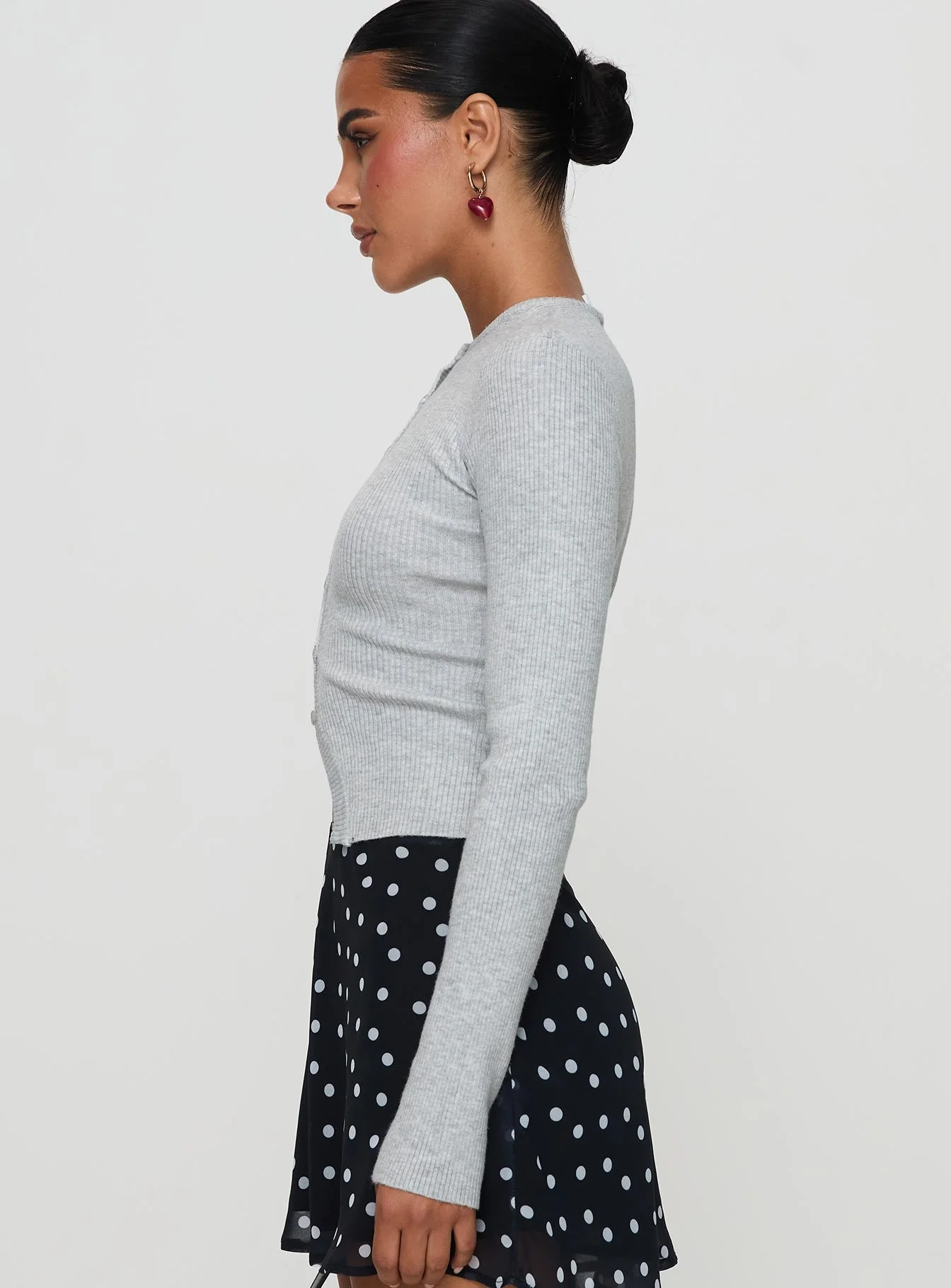 Suzu Long Sleeve Knit Top Grey - Image 4