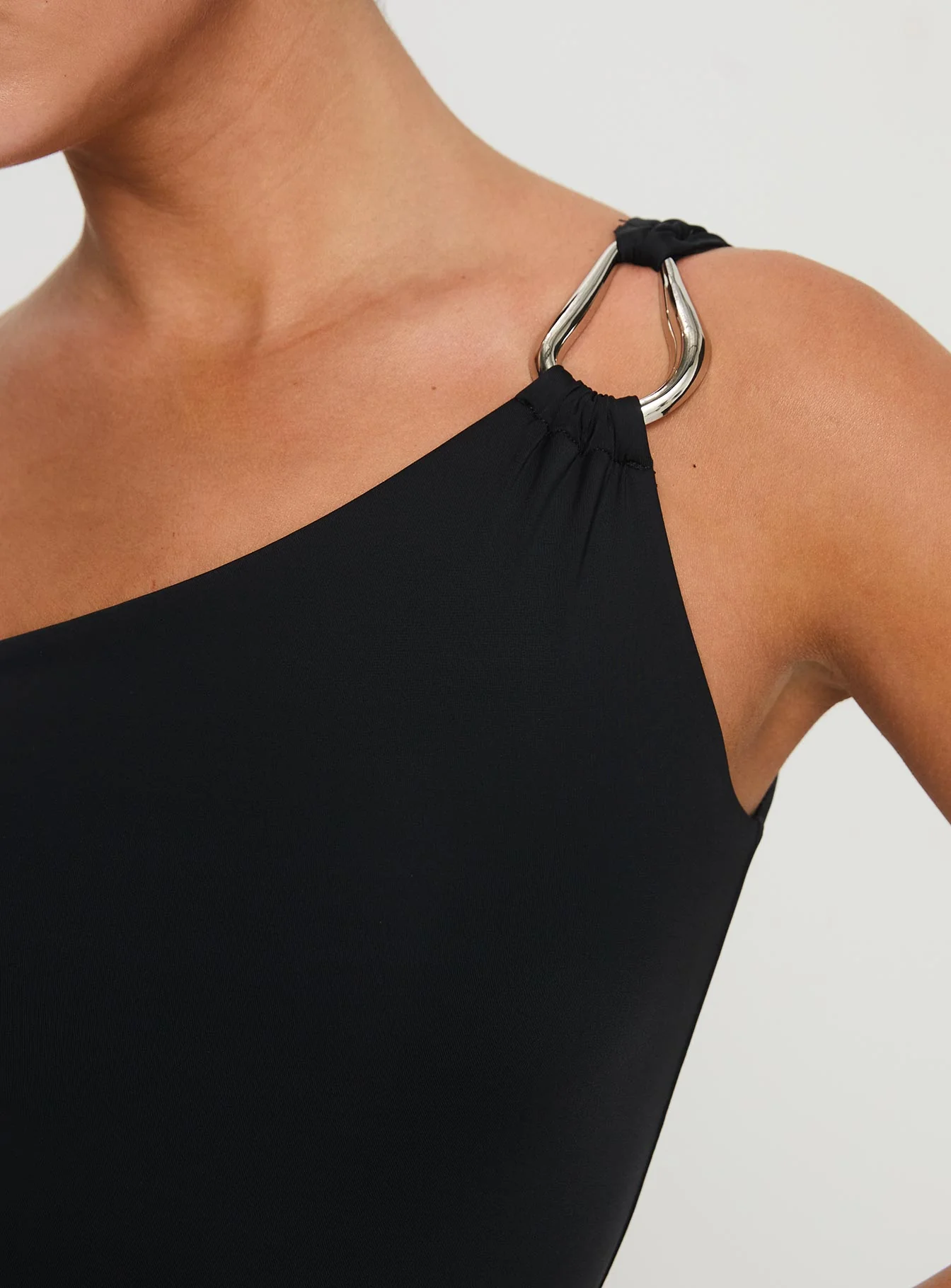 Talija One Shoulder Bodysuit Black - Image 6