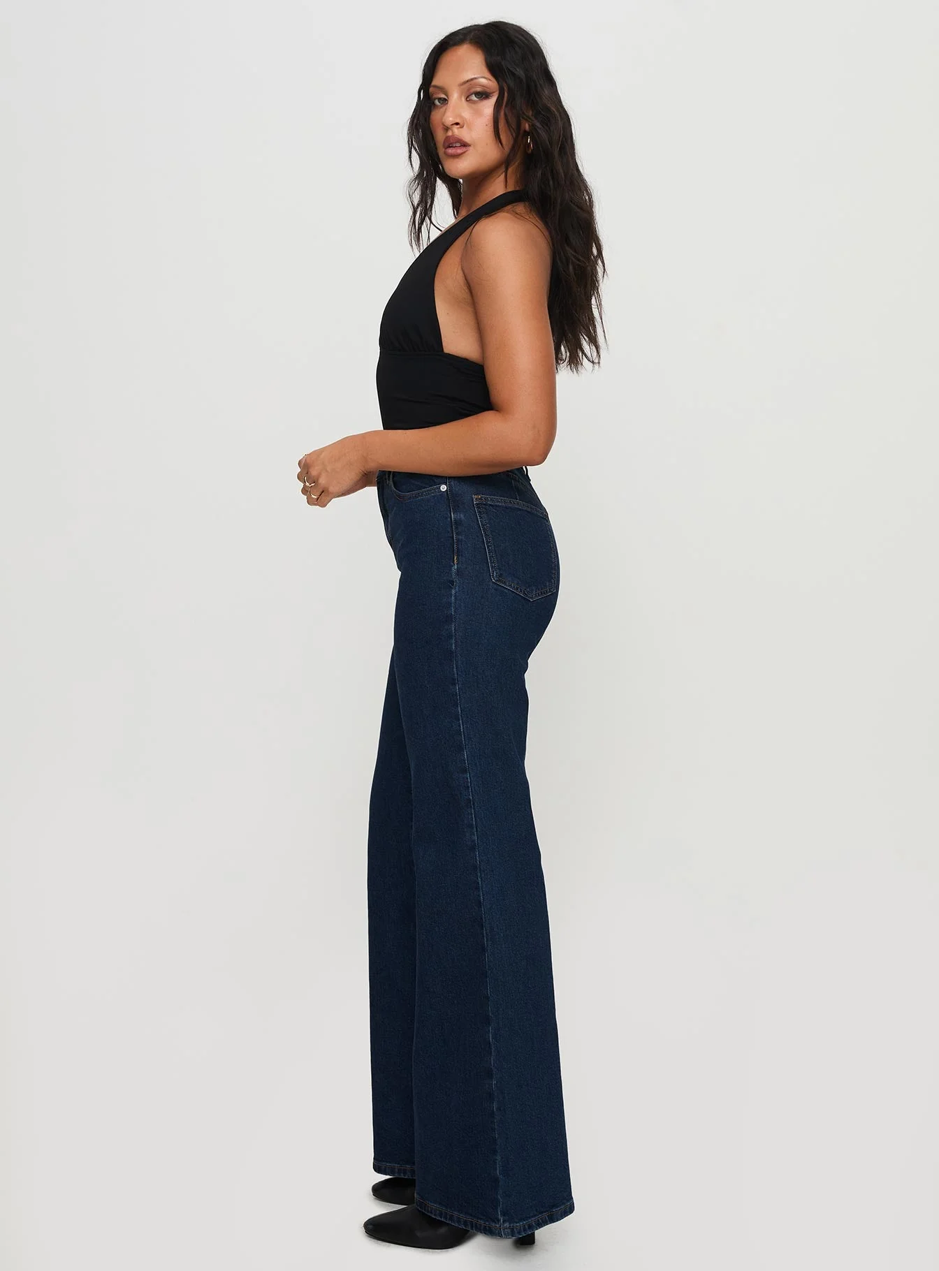 Thearlie High Rise Flared Jeans Dark Wash - Image 5