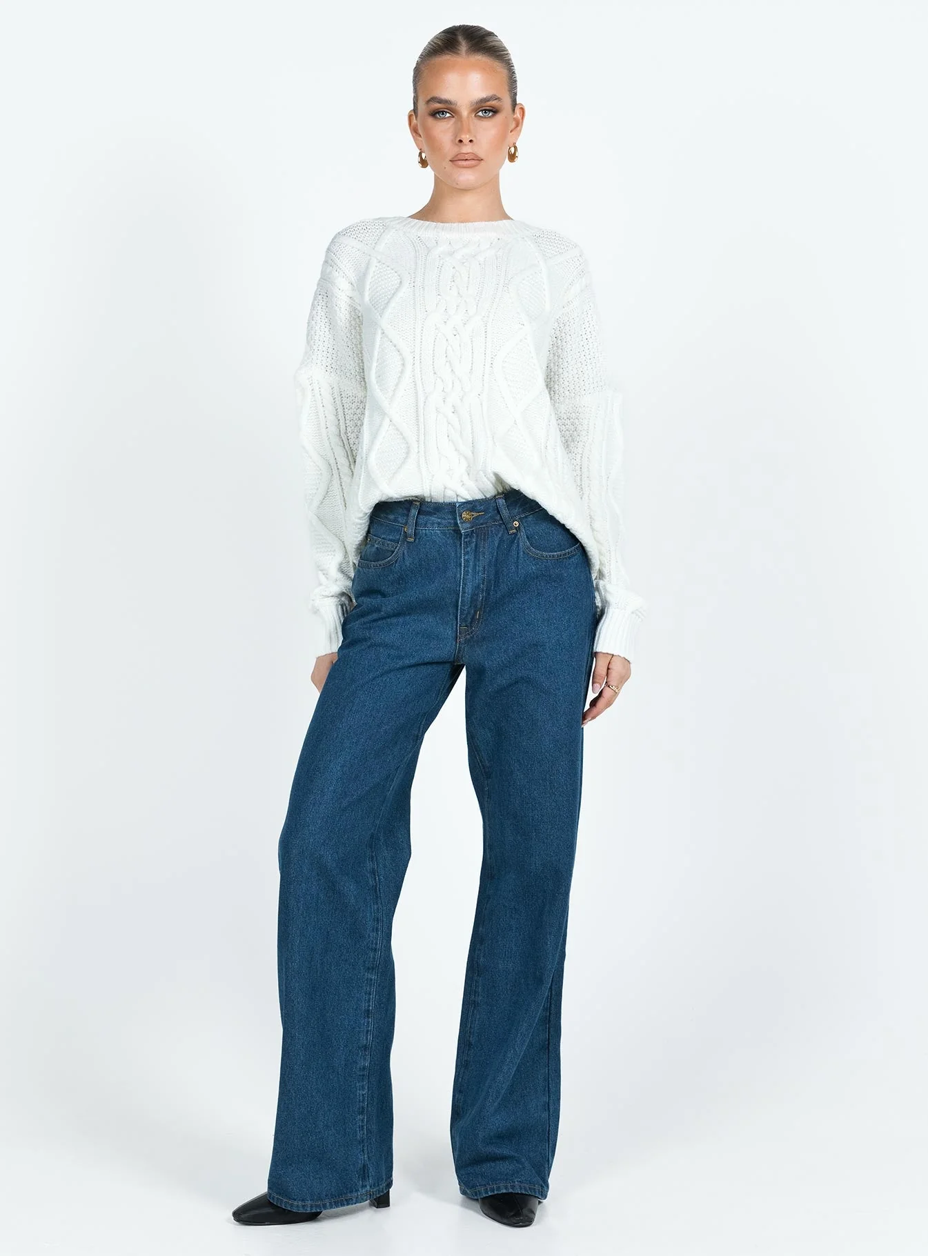 Top Model Low Rise Straight Leg Jeans Dark Denim - Image 5