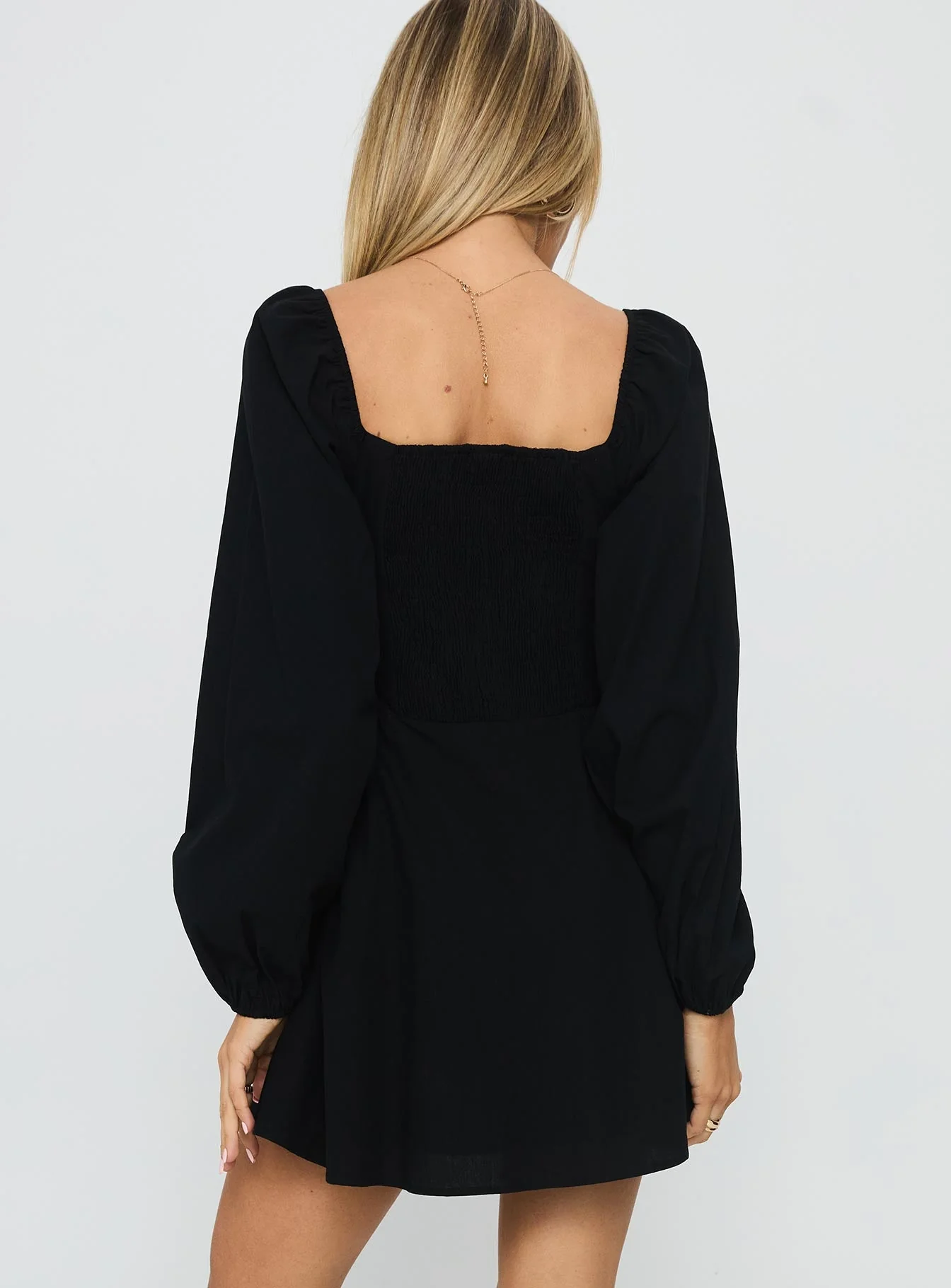 Toulouse Long Sleeve Mini Dress Black - Image 4