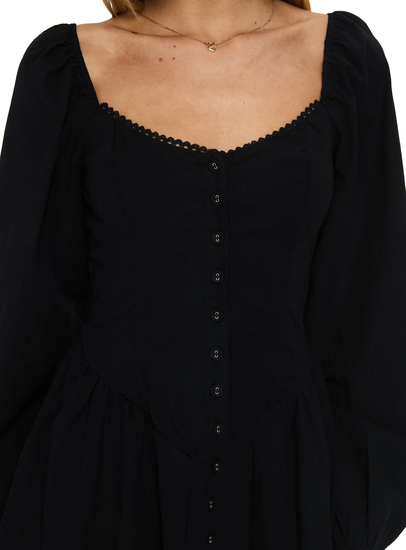 Toulouse Long Sleeve Mini Dress Black - Image 5